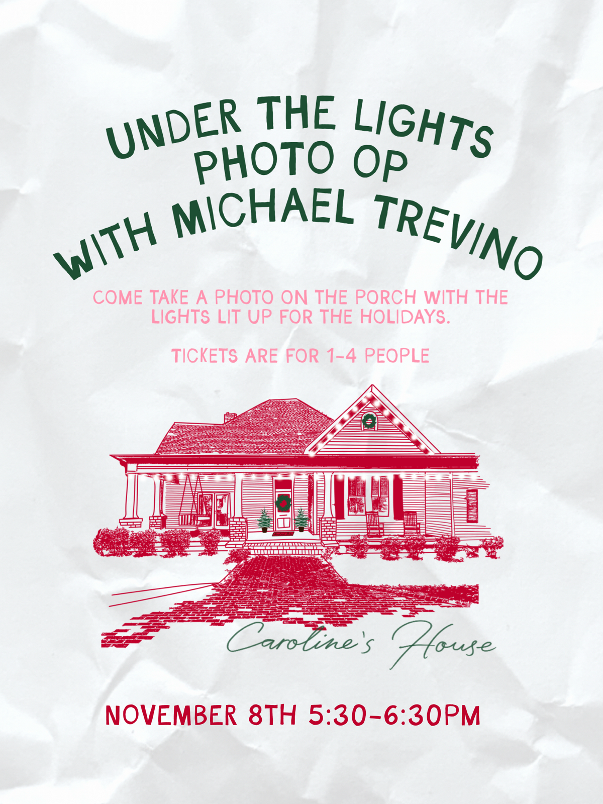MICHAEL TREVINO - Three [ 3 ] Person Under the Lights Photo Op Experience